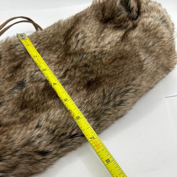Philhobar Faux Fur Golf Club Cover w Leather Ties 13 x 7 w Brown Satin Lining - Picture 9 of 10